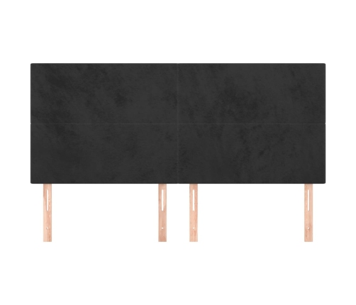 vidaXL Cabeceros 4 unidades de terciopelo negro 100x5x78/88 cm