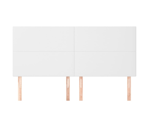 Cabeceros 4 unidades de cuero sintético blanco 80x5x78/88 cm