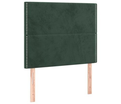 vidaXL Cabeceros 2 unidades de terciopelo verde oscuro 80x5x78/88 cm