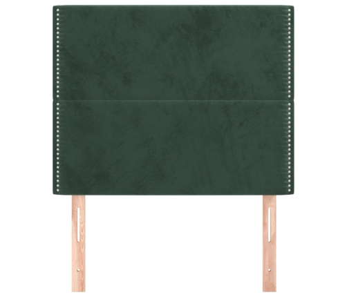 vidaXL Cabeceros 2 unidades de terciopelo verde oscuro 80x5x78/88 cm