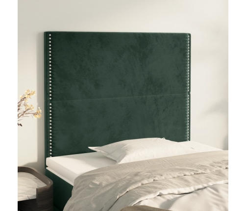 vidaXL Cabeceros 2 unidades de terciopelo verde oscuro 80x5x78/88 cm