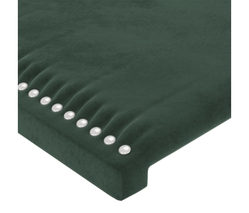 Cabeceros 2 unidades de terciopelo verde oscuro 90x5x78/88 cm