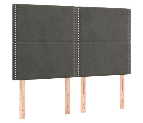Cabeceros 4 unidades terciopelo gris oscuro 72x5x78/88 cm