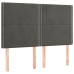 Cabeceros 4 unidades terciopelo gris oscuro 72x5x78/88 cm