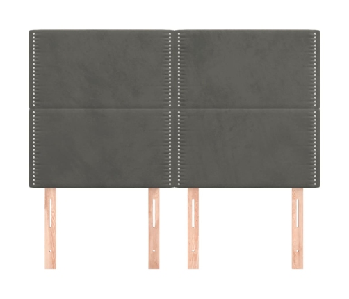 Cabeceros 4 unidades terciopelo gris oscuro 72x5x78/88 cm