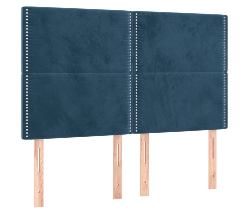 Cabeceros 4 unidades terciopelo azul oscuro 72x5x78/88 cm