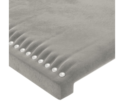 vidaXL Cabeceros 4 unidades de terciopelo gris claro 100x5x78/88 cm