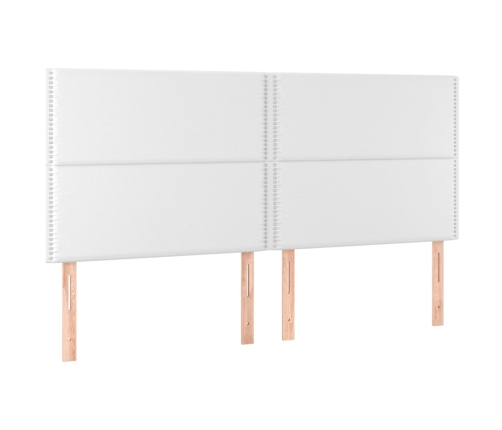 Cabeceros 4 unidades de cuero sintético blanco 80x5x78/88 cm