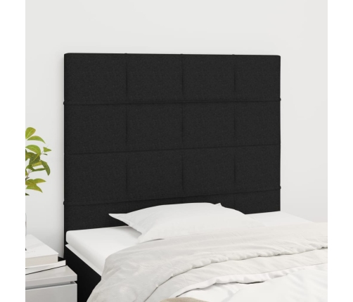 vidaXL Cabeceros 2 unidades de tela negro 90x5x78/88 cm