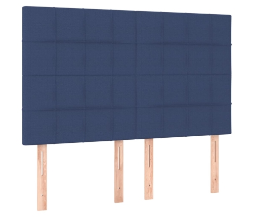 Cabeceros 4 unidades tela azul 72x5x78/88 cm