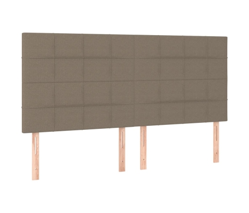 vidaXL Cabeceros 4 unidades tela gris taupe 80x5x78/88 cm