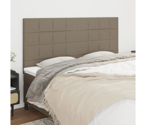 vidaXL Cabeceros 4 unidades tela gris taupe 80x5x78/88 cm