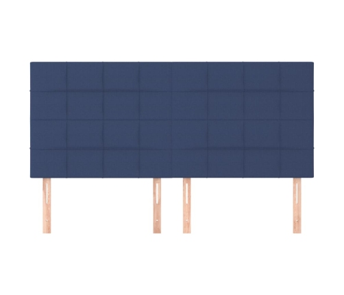 Cabeceros 4 unidades de tela azul 90x5x78/88 cm