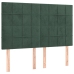 Cabeceros 4 unidades terciopelo verde oscuro 72x5x78/88 cm