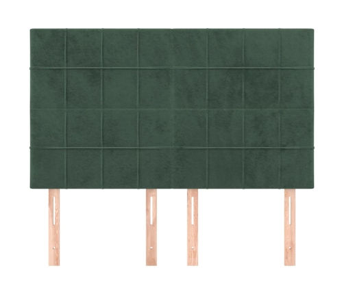 Cabeceros 4 unidades terciopelo verde oscuro 72x5x78/88 cm