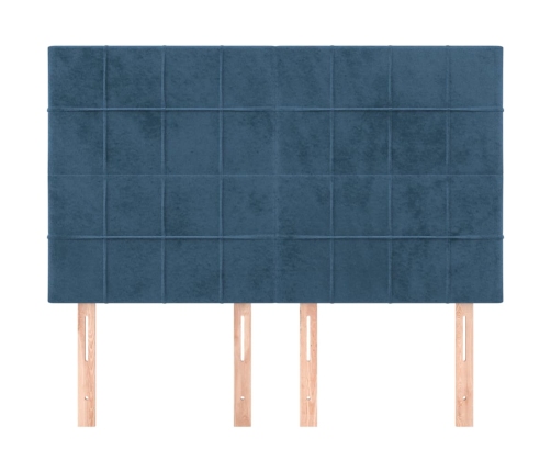 Cabeceros 4 unidades terciopelo azul oscuro 72x5x78/88 cm