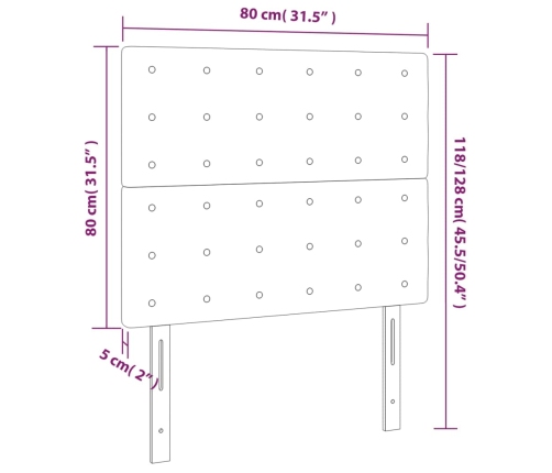 Cabeceros 2 unidades de cuero sintético blanco 80x5x78/88 cm