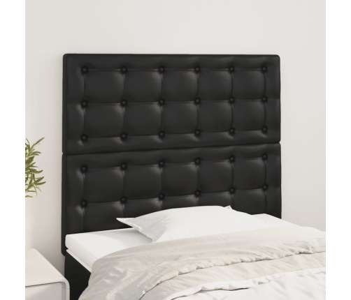 vidaXL Cabeceros 2 unidades de cuero sintético negro 90x5x78/88 cm