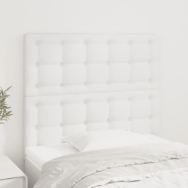 Cabeceros 2 unidades de cuero sintético blanco 90x5x78/88 cm