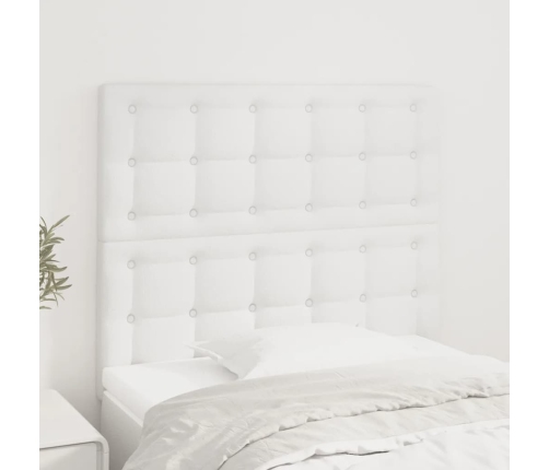 Cabeceros 2 unidades de cuero sintético blanco 90x5x78/88 cm