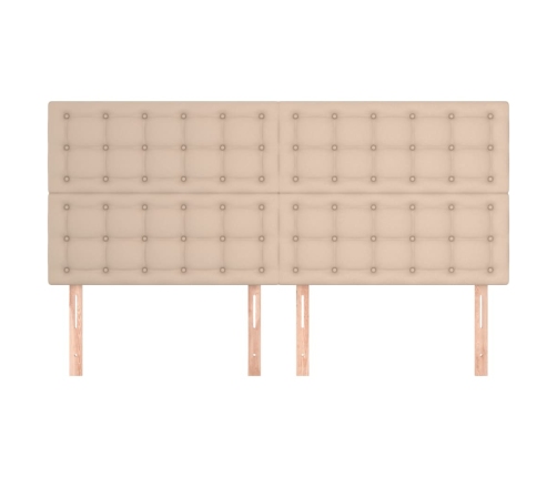 vidaXL Cabeceros 4 unidades cuero sintético capuchino 80x5x78/88 cm