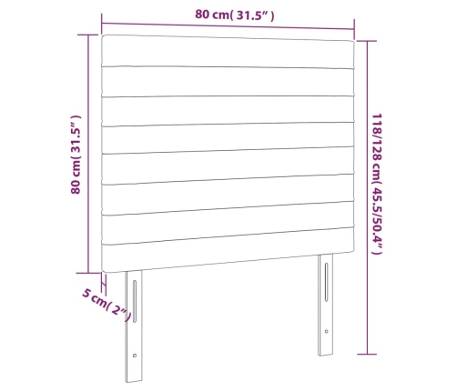 vidaXL Cabeceros 2 unidades tela gris taupe 80x5x78/88 cm