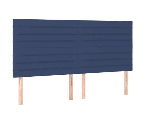 vidaXL Cabeceros 4 unidades de tela azul 90x5x78/88 cm