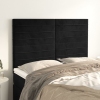 vidaXL Cabeceros 4 unidades terciopelo negro 72x5x78/88 cm