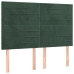 Cabeceros 4 unidades terciopelo verde oscuro 72x5x78/88 cm