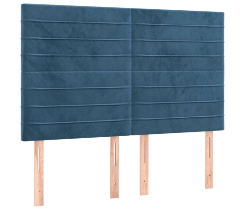 Cabeceros 4 unidades terciopelo azul oscuro 72x5x78/88 cm