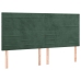 Cabeceros 4 unidades de terciopelo verde oscuro 80x5x78/88 cm
