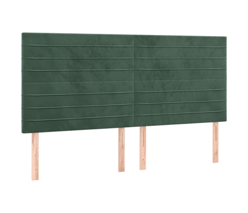 vidaXL Cabeceros 4 unidades de terciopelo verde oscuro 100x5x78/88 cm