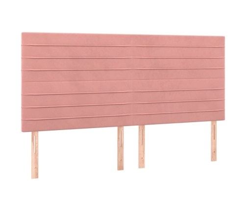 vidaXL Cabeceros 4 unidades de terciopelo rosa 100x5x78/88 cm