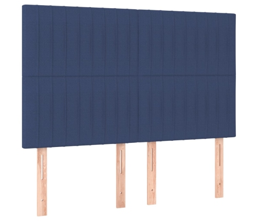 vidaXL Cabeceros 4 unidades tela azul 72x5x78/88 cm