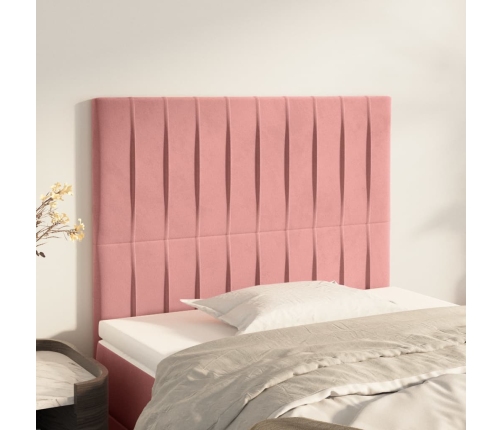 vidaXL Cabeceros 2 unidades de terciopelo rosa 80x5x78/88 cm