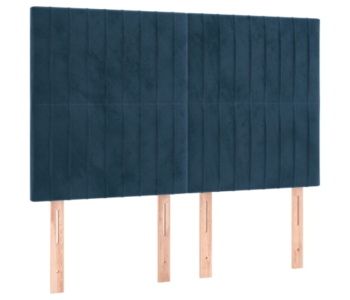 Cabeceros 4 unidades terciopelo azul oscuro 72x5x78/88 cm