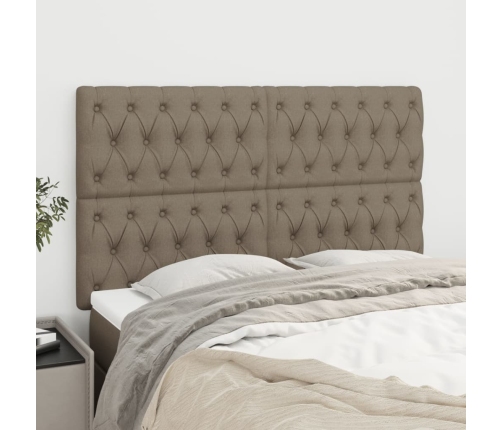 vidaXL Cabeceros 4 unidades tela gris taupe 72x7x78/88 cm