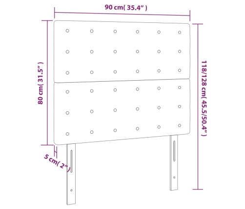 vidaXL Cabeceros 2 unidades de terciopelo negro 90x5x78/88 cm