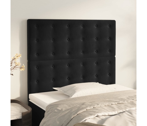 vidaXL Cabeceros 2 unidades de terciopelo negro 90x5x78/88 cm