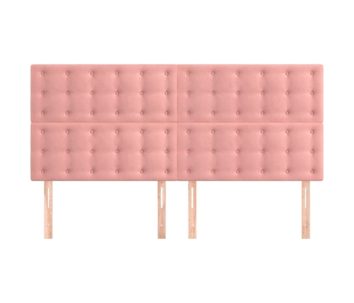 vidaXL Cabeceros 4 unidades de terciopelo rosa 80x5x78/88 cm