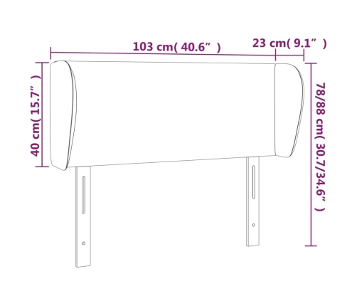 Cabecero de tela gris claro 103x23x78/88 cm