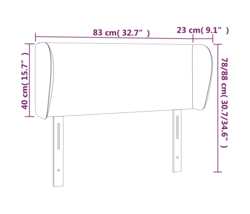 Cabecero de terciopelo rosa 83x23x78/88 cm