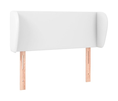 Cabecero de cuero sintético blanco 83x23x78/88 cm