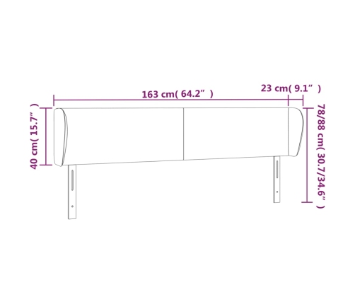 Cabecero de cuero sintético blanco 163x23x78/88 cm