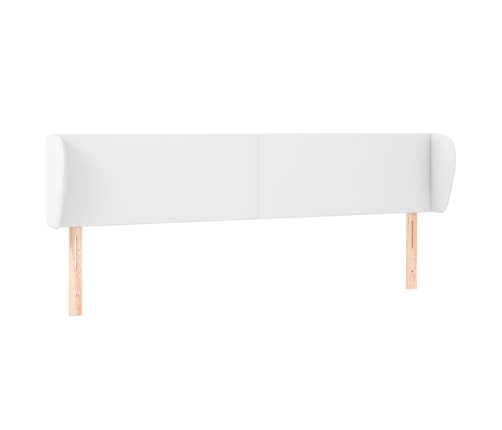 Cabecero de cuero sintético blanco 203x23x78/88 cm