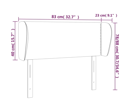 Cabecero de tela negro 83x23x78/88 cm