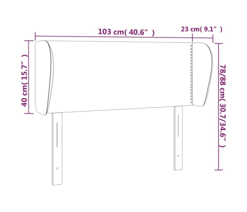 Cabecero de tela negro 103x23x78/88 cm