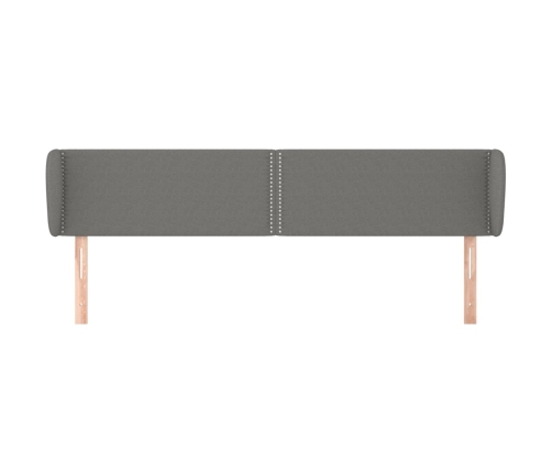 Cabecero de tela gris oscuro 163x23x78/88 cm