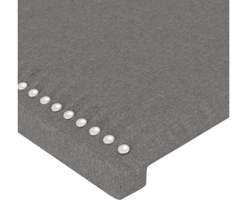Cabecero de tela gris oscuro 163x23x78/88 cm