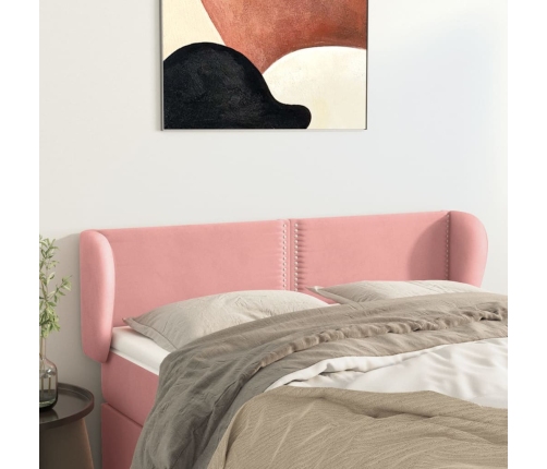 Cabecero de terciopelo rosa 147x23x78/88 cm